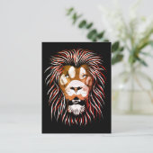Tribal Lion Face Briefkaart (Staand voorkant)
