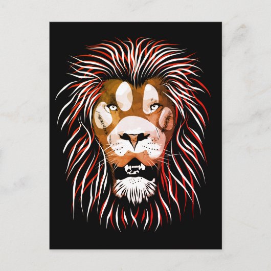 Tribal Lion Face Briefkaart (Voorkant)