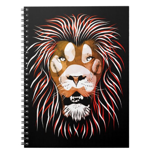 Tribal Lion Face Notitieboek (Voorkant)
