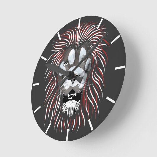Tribal Lion Face Ronde Klok (Hoek)