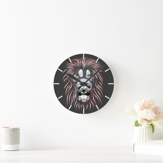 Tribal Lion Face Ronde Klok (Huis)