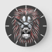 Tribal Lion Face Ronde Klok (Voorkant)