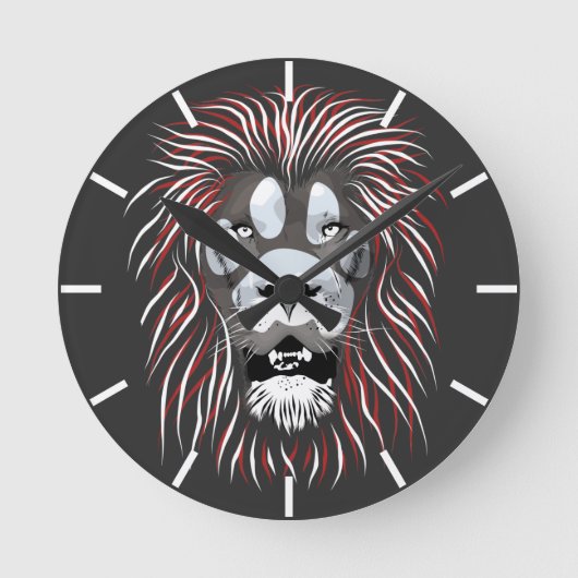Tribal Lion Face Ronde Klok (Voorkant)