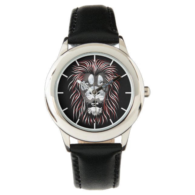 Tribal Lion Face Watch Horloge (Voorkant)