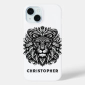 Tribal Lion Naam toevoegen Case-Mate iPhone Case (Achterkant)
