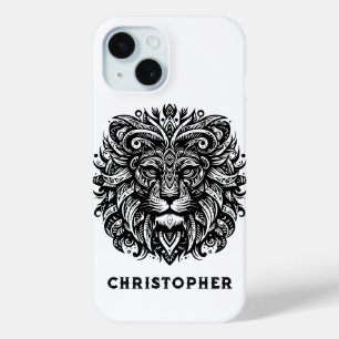 Tribal Lion Naam toevoegen iPhone 15 Case