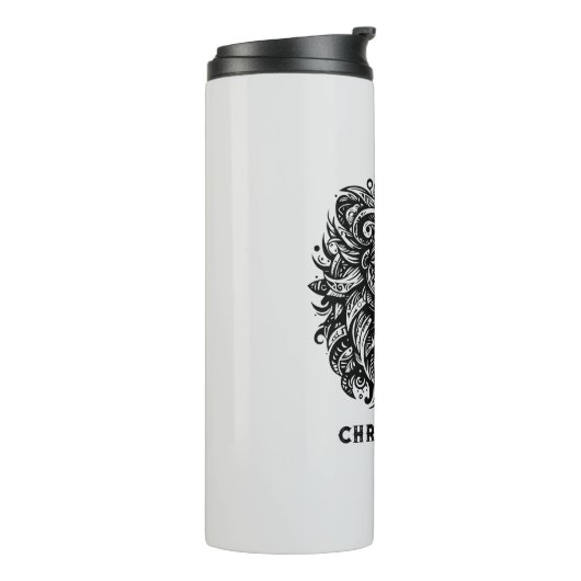 Tribal Lion Naam toevoegen Thermosbeker (Gedraaid links)