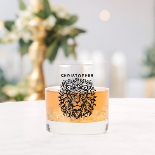 Tribal Lion Naam toevoegen Whisky Glas (Insitu (Huwelijk))