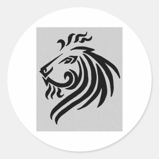 TRIBAL LION RONDE STICKER (Voorkant)