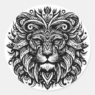Tribal Lion Ronde Sticker