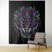 Tribal Lion Skull Wandkleed (In situ)