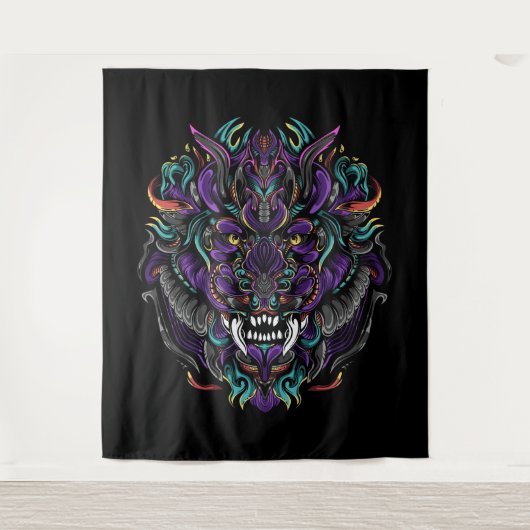 Tribal Lion Skull Wandkleed (Voorkant)