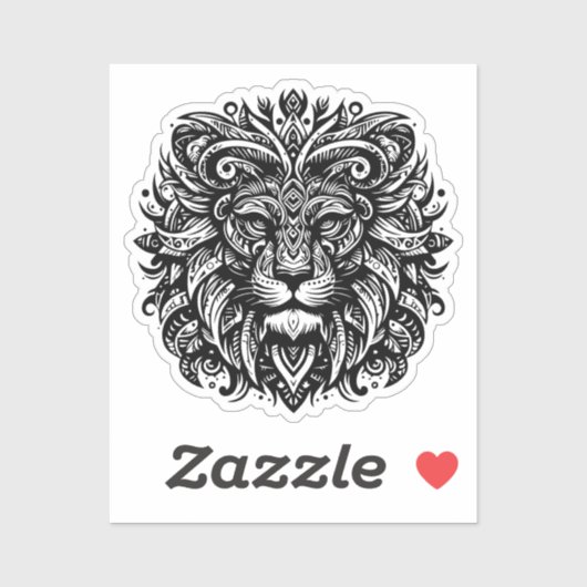 Tribal Lion Sticker (Vel)