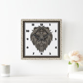 Tribal Lion Vierkante Klok (Huis)