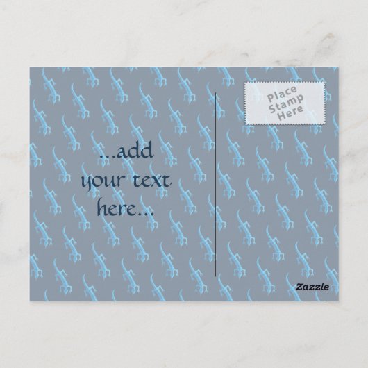 Tribal Lizard Blue Briefkaart (Achterkant)
