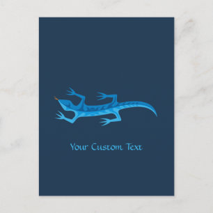 Tribal Lizard Blue Briefkaart