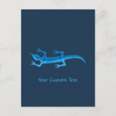 Tribal Lizard Blue Briefkaart (Voorkant)