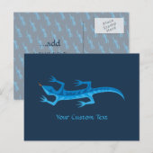 Tribal Lizard Blue Briefkaart (Voorkant / Achterkant)