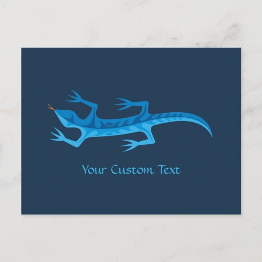 Tribal Lizard Blue Briefkaart (Voorkant)