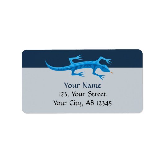 Tribal Lizard Blue Etiket (Voorkant)