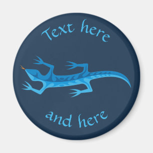 Tribal Lizard Blue Magneet
