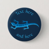 Tribal Lizard Blue Ronde Button 5,7 Cm (Voorkant)