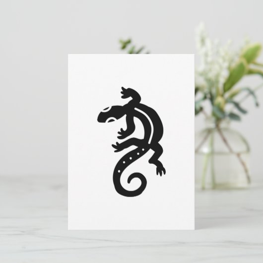 Tribal Lizard Feestdagenkaart (Staand voorkant)