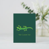 Tribal Lizard Green Briefkaart (Staand voorkant)