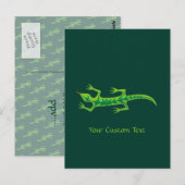 Tribal Lizard Green Briefkaart (Voorkant / Achterkant)