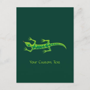 Tribal Lizard Green Briefkaart