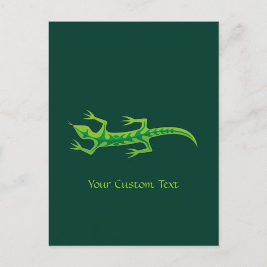 Tribal Lizard Green Briefkaart (Voorkant)