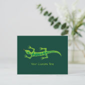 Tribal Lizard Green Briefkaart (Staand voorkant)