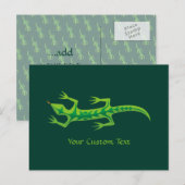 Tribal Lizard Green Briefkaart (Voorkant / Achterkant)