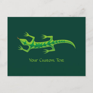 Tribal Lizard Green Briefkaart