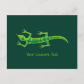 Tribal Lizard Green Briefkaart (Voorkant)