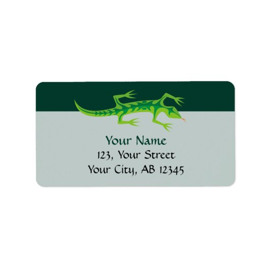 Tribal Lizard Green Etiket (Voorkant)