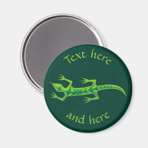 Tribal Lizard Green Magneet