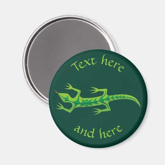 Tribal Lizard Green Magneet (Voorkant / Achterkant)