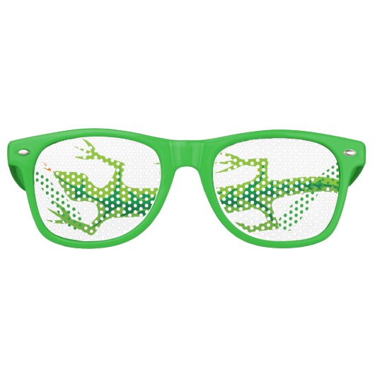 Tribal Lizard Green Retro Zonnebril (Voorkant)