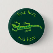 Tribal Lizard Green Ronde Button 5,7 Cm (Voorkant)
