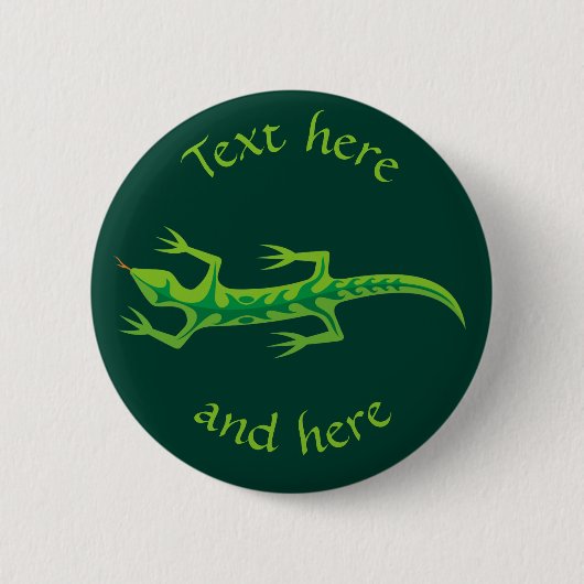 Tribal Lizard Green Ronde Button 5,7 Cm (Voorkant)