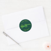 Tribal Lizard Green Ronde Sticker (Envelop)