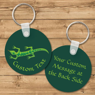 Tribal Lizard Green Sleutelhanger