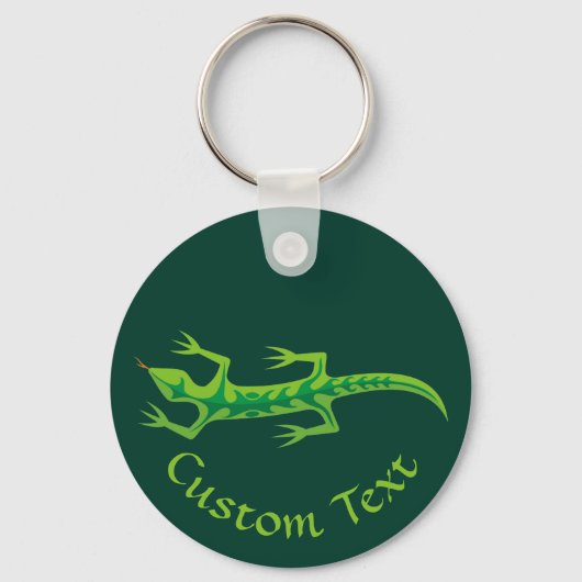 Tribal Lizard Green Sleutelhanger (Voorkant)