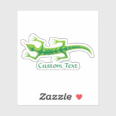 Tribal Lizard Green Sticker (Vel)
