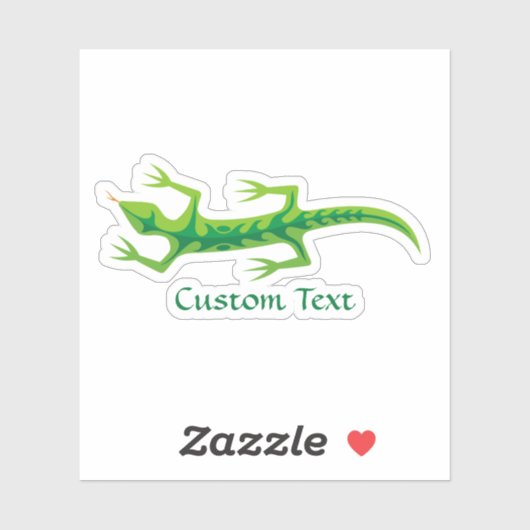 Tribal Lizard Green Sticker (Vel)