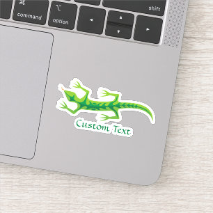 Tribal Lizard Green Sticker