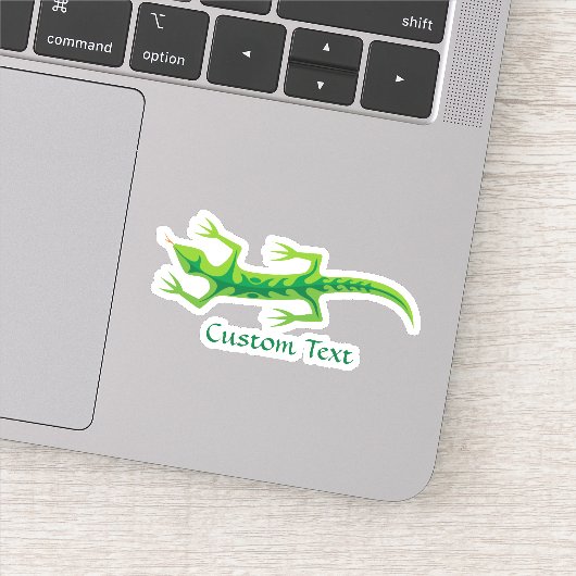Tribal Lizard Green Sticker (Detail)