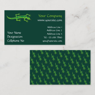 Tribal Lizard Green Visitekaartje