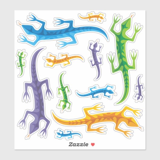Tribal Lizard Iconen Set Sticker (Vel)